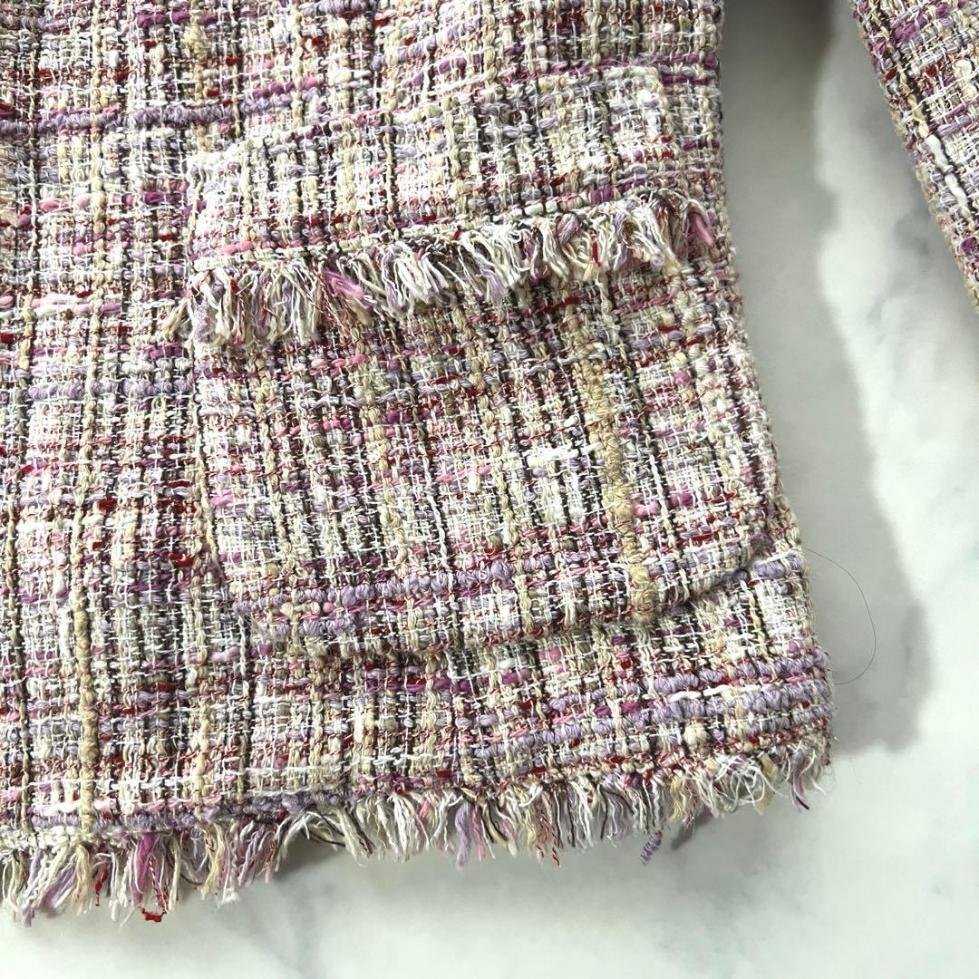 ANAYI アナイ ノーカラージャケット ミックスツイード 日本製 36