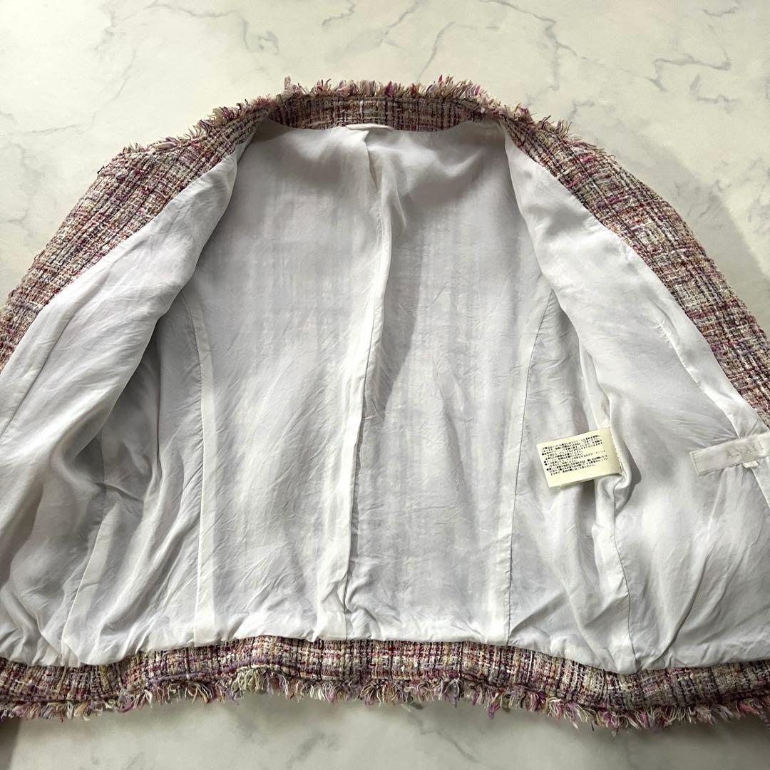 ANAYI アナイ ノーカラージャケット ミックスツイード 日本製 36