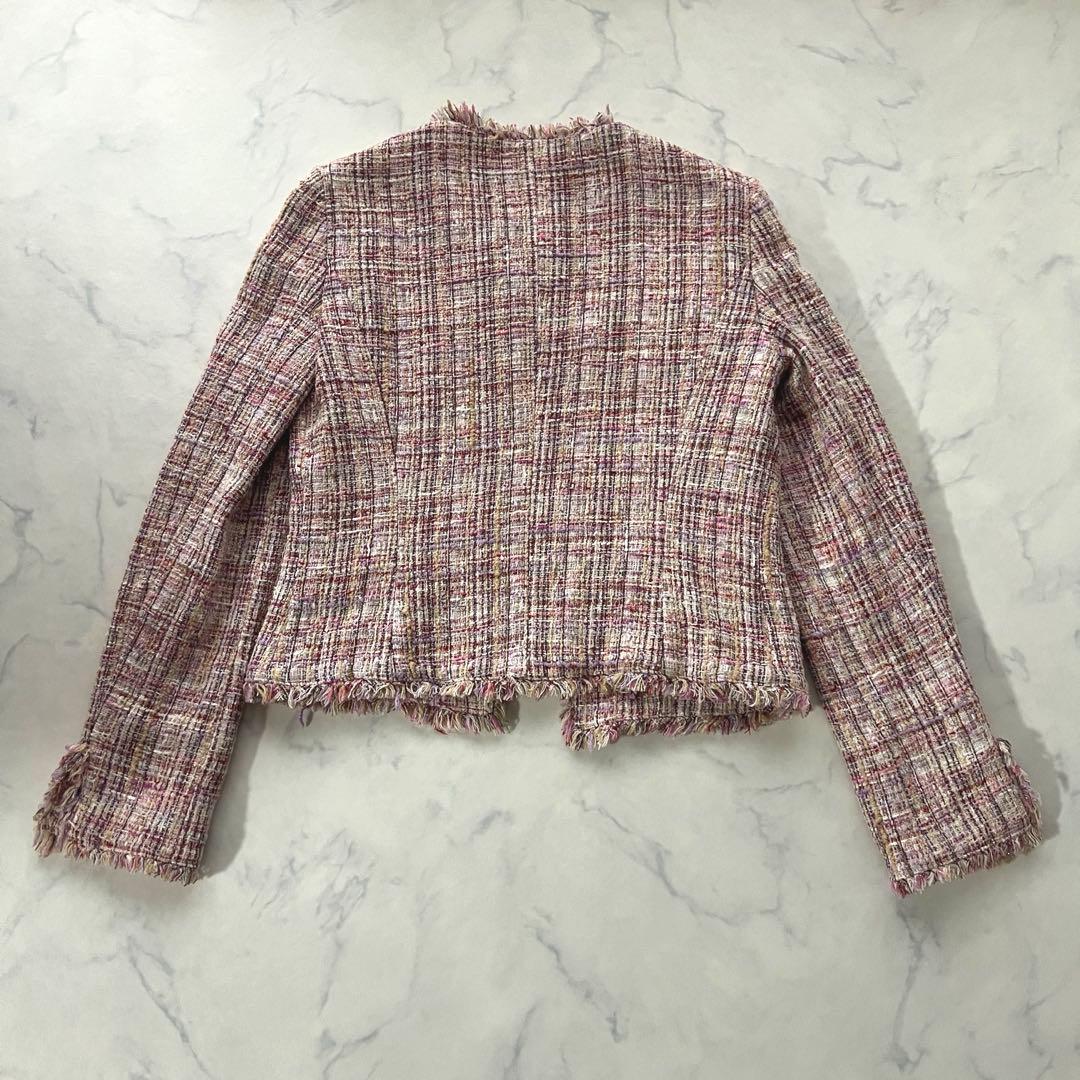 ANAYI アナイ ノーカラージャケット ミックスツイード 日本製 36