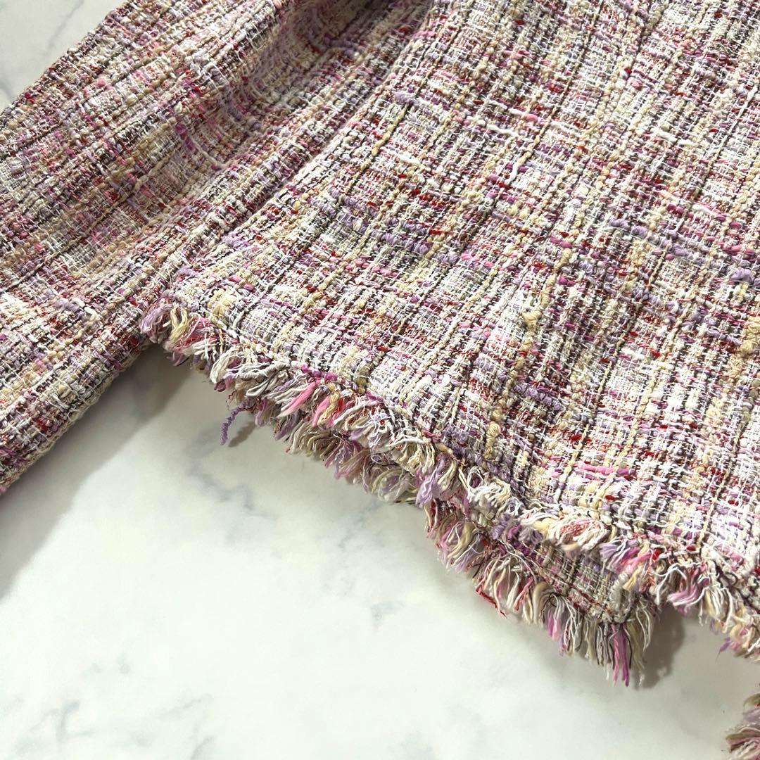 ANAYI アナイ ノーカラージャケット ミックスツイード 日本製 36