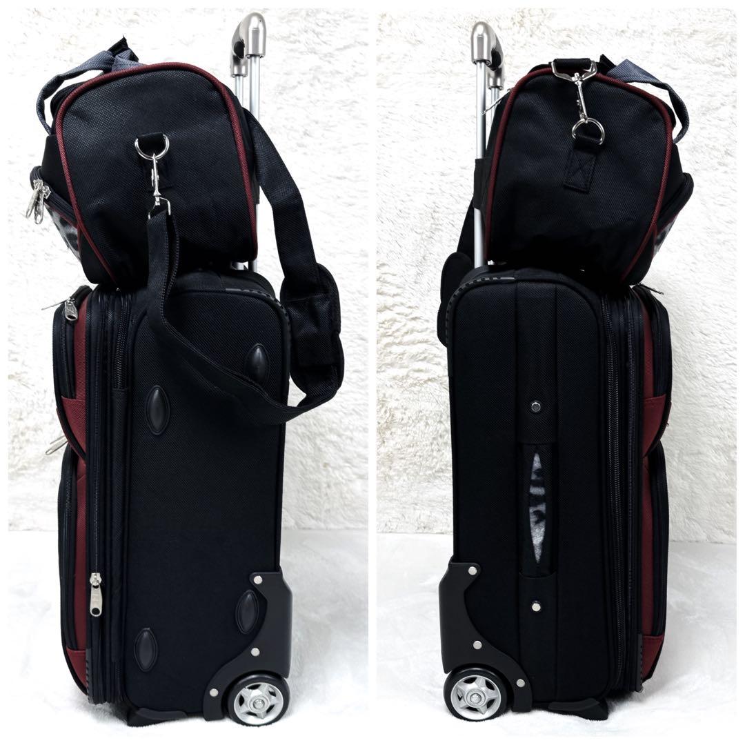 美品✨ 伊太利屋　2点セット　スーツケース ミニボストン ショルダー　レオパード