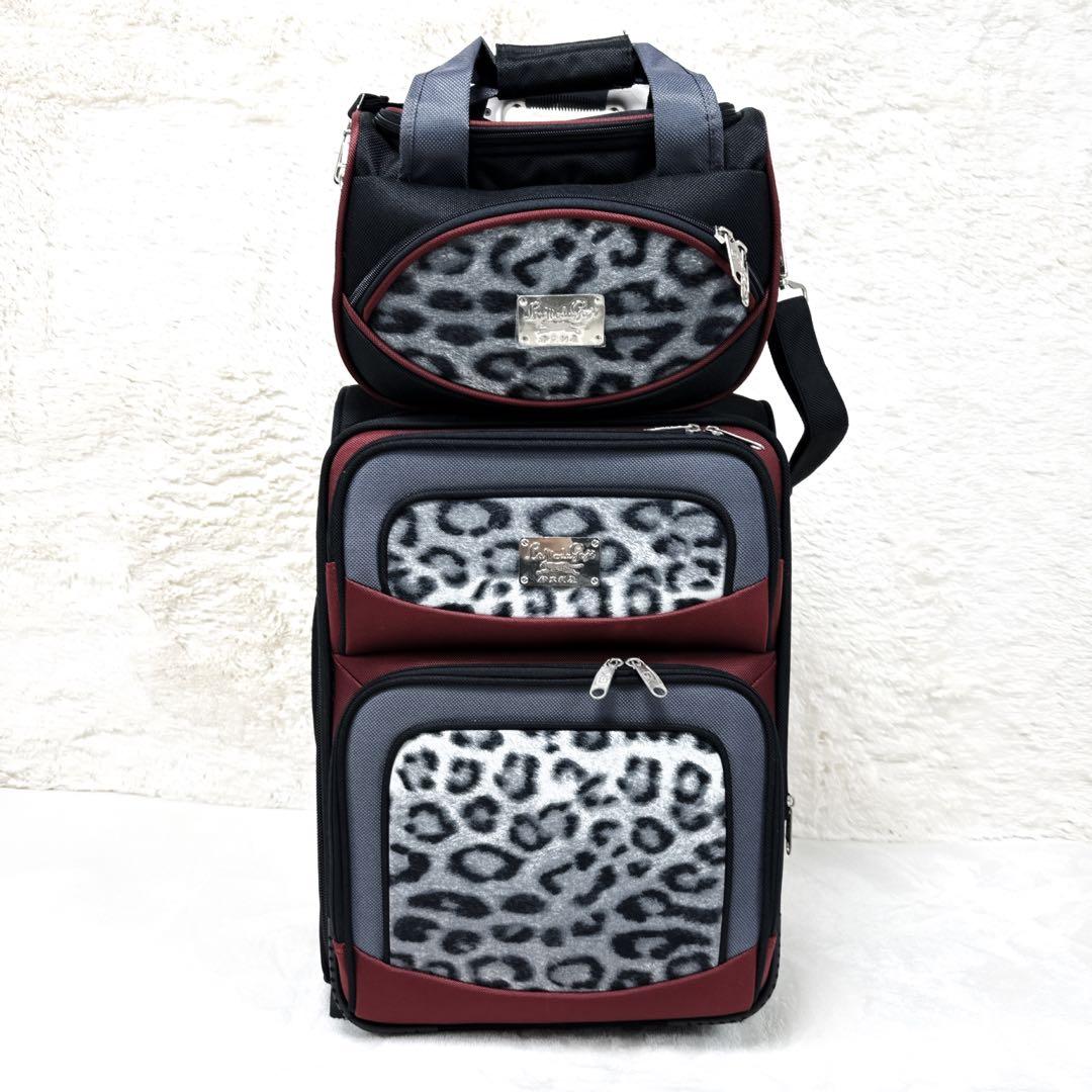 美品✨ 伊太利屋　2点セット　スーツケース ミニボストン ショルダー　レオパード