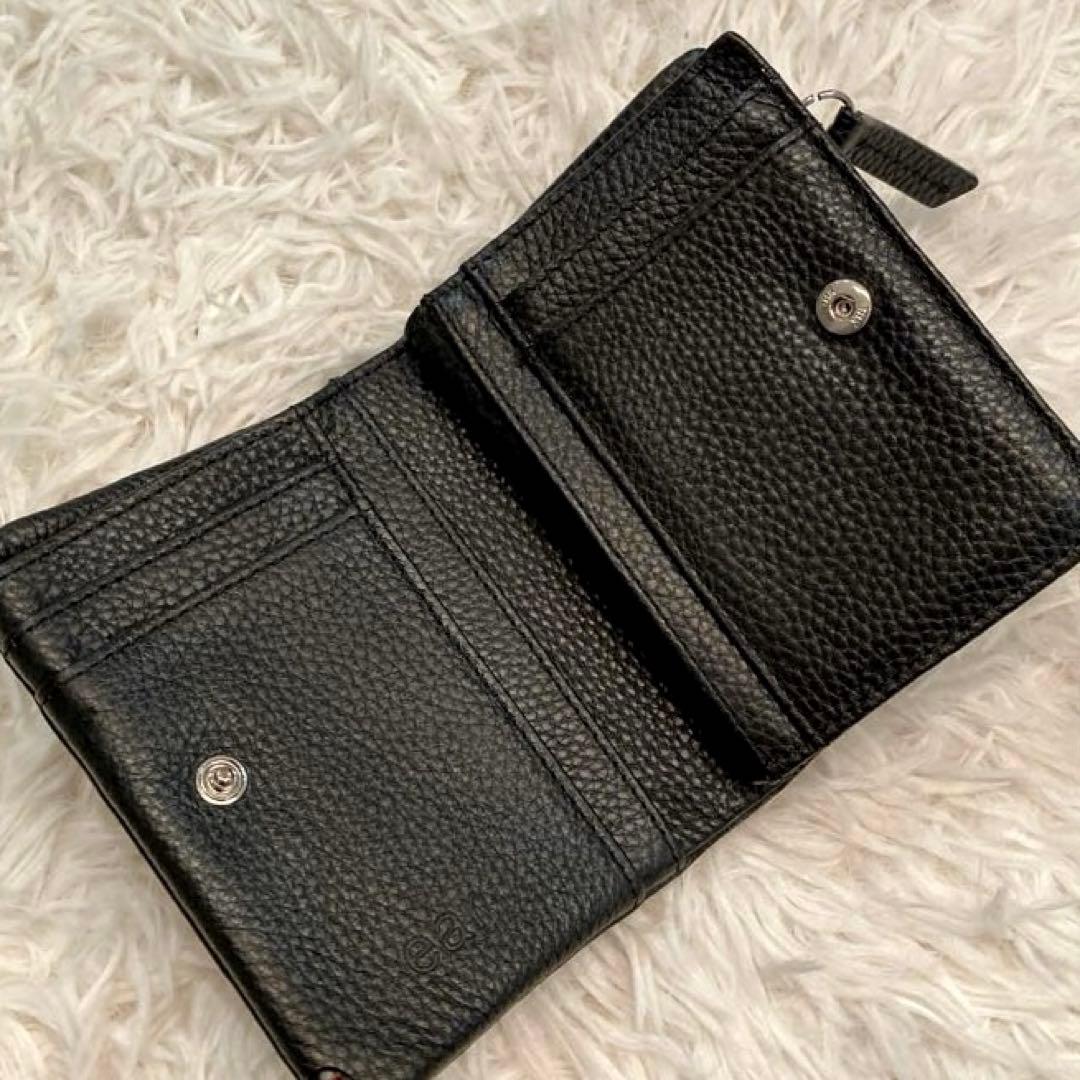 【美品】ear PAPILLONNER×PEZ 刺繍　二つ折り財布 黒