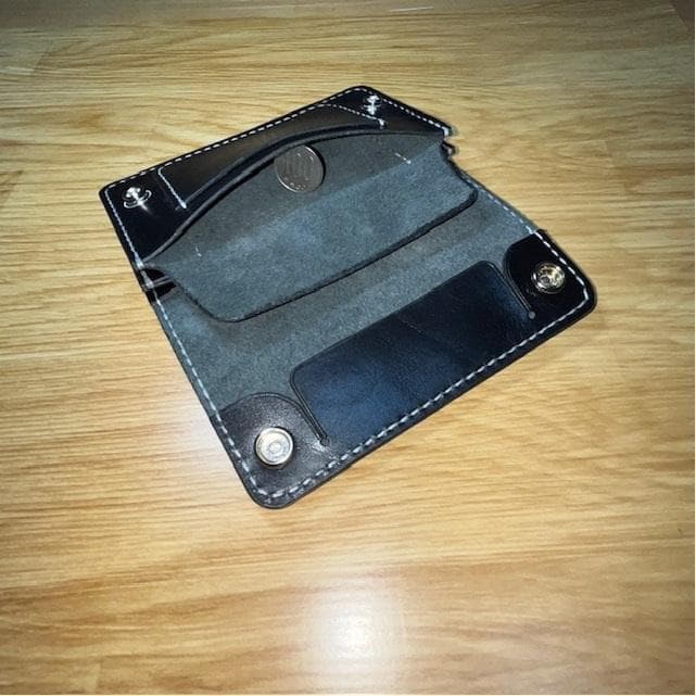 ミドルトラッカーウォレット/栃木レザー/ホック真鍮/小判カンファスナー変更