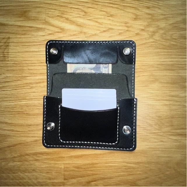 ミドルトラッカーウォレット/栃木レザー/ホック真鍮/小判カンファスナー変更