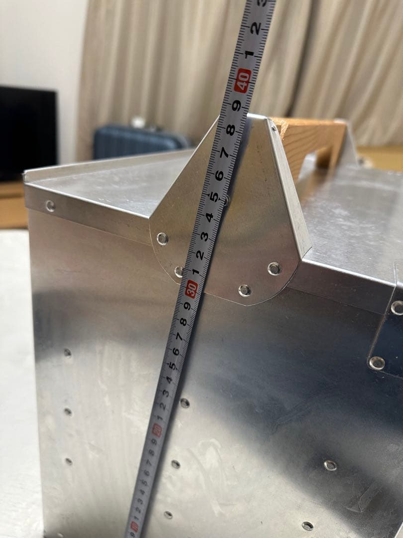 出前用 アルミ製 おかもち (木製棚/持ち手付き) 【中古・未使用】 長期保管品