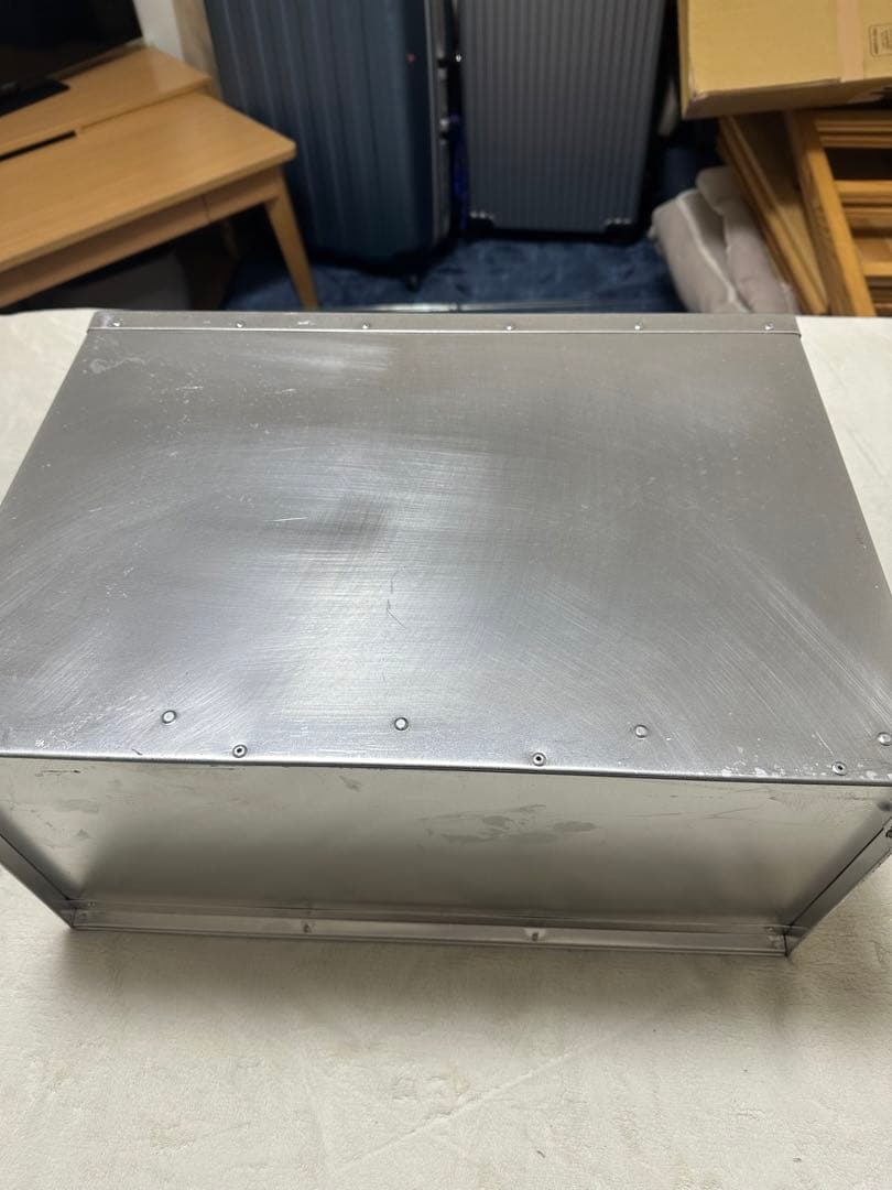 出前用 アルミ製 おかもち (木製棚/持ち手付き) 【中古・未使用】 長期保管品