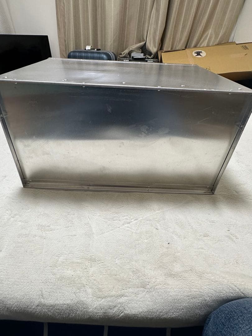 出前用 アルミ製 おかもち (木製棚/持ち手付き) 【中古・未使用】 長期保管品