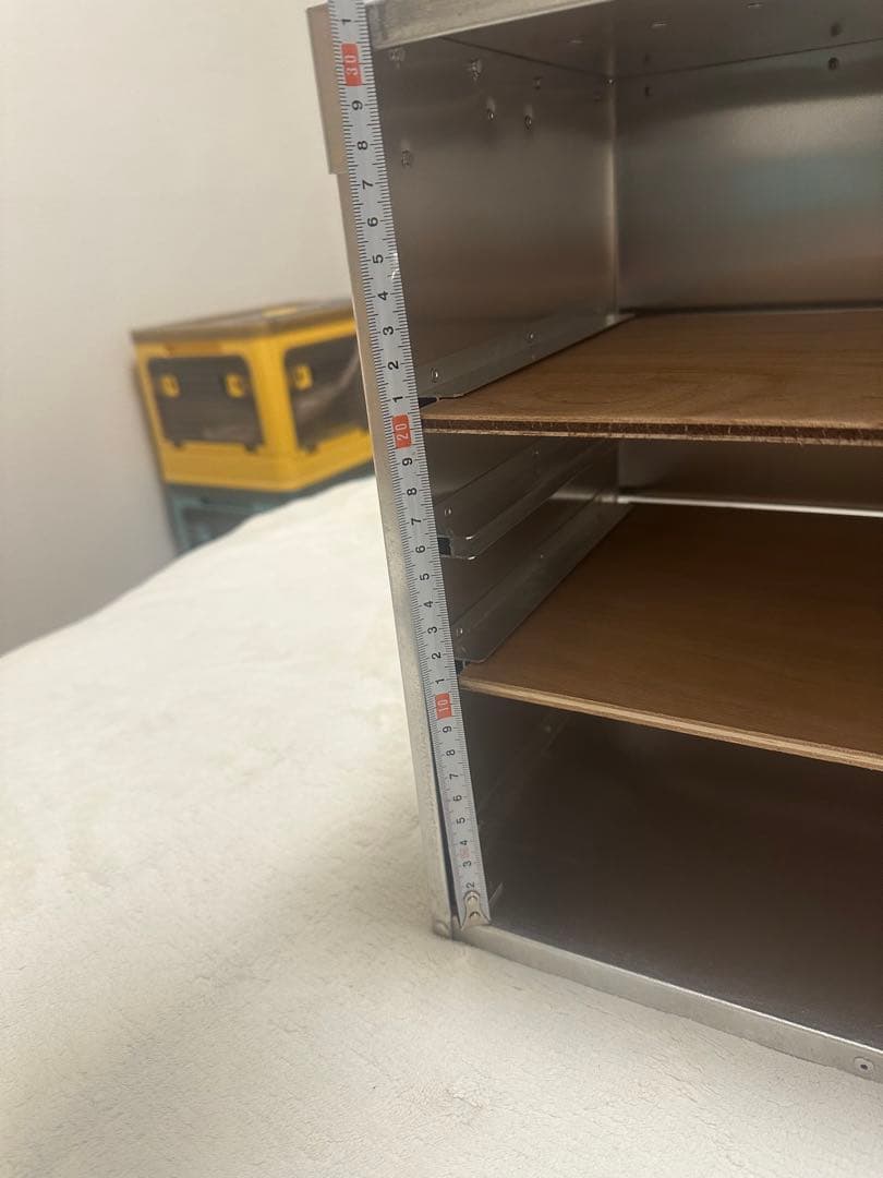 出前用 アルミ製 おかもち (木製棚/持ち手付き) 【中古・未使用】 長期保管品