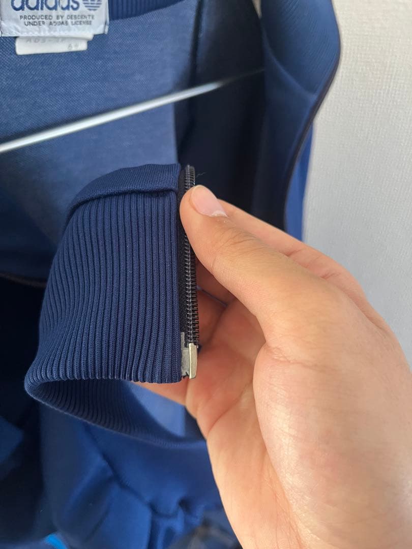 70s adidas デサント トラックジャケット ジャージ 6号 ネイビー