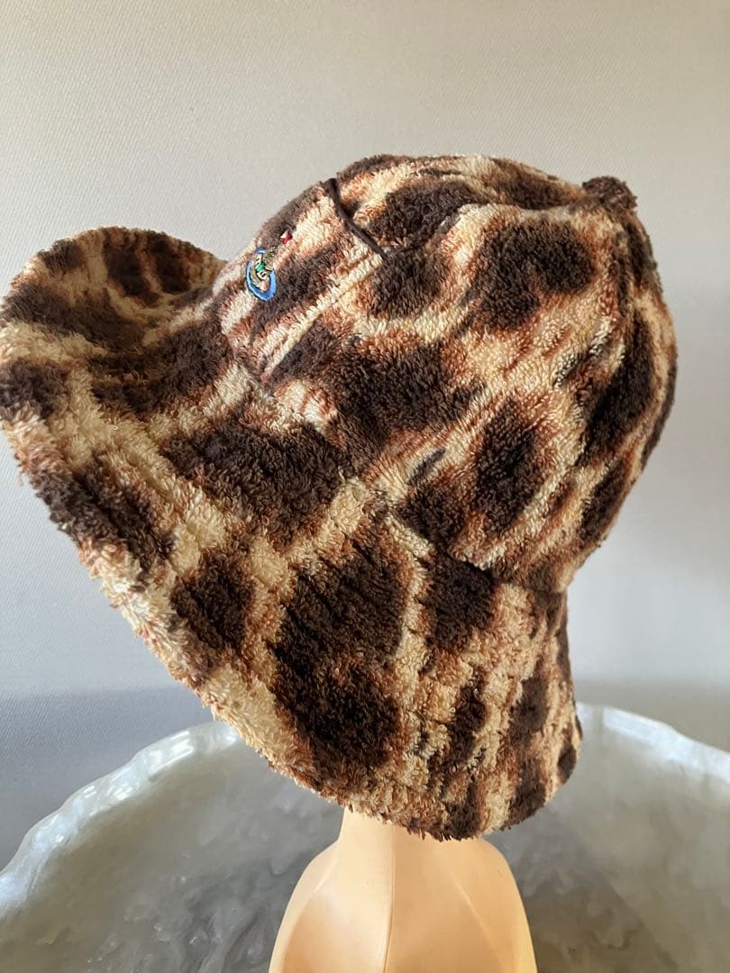【ヴィヴィアンウエストウッド】レア　茶ヒョウ柄タオル地ハット廃盤