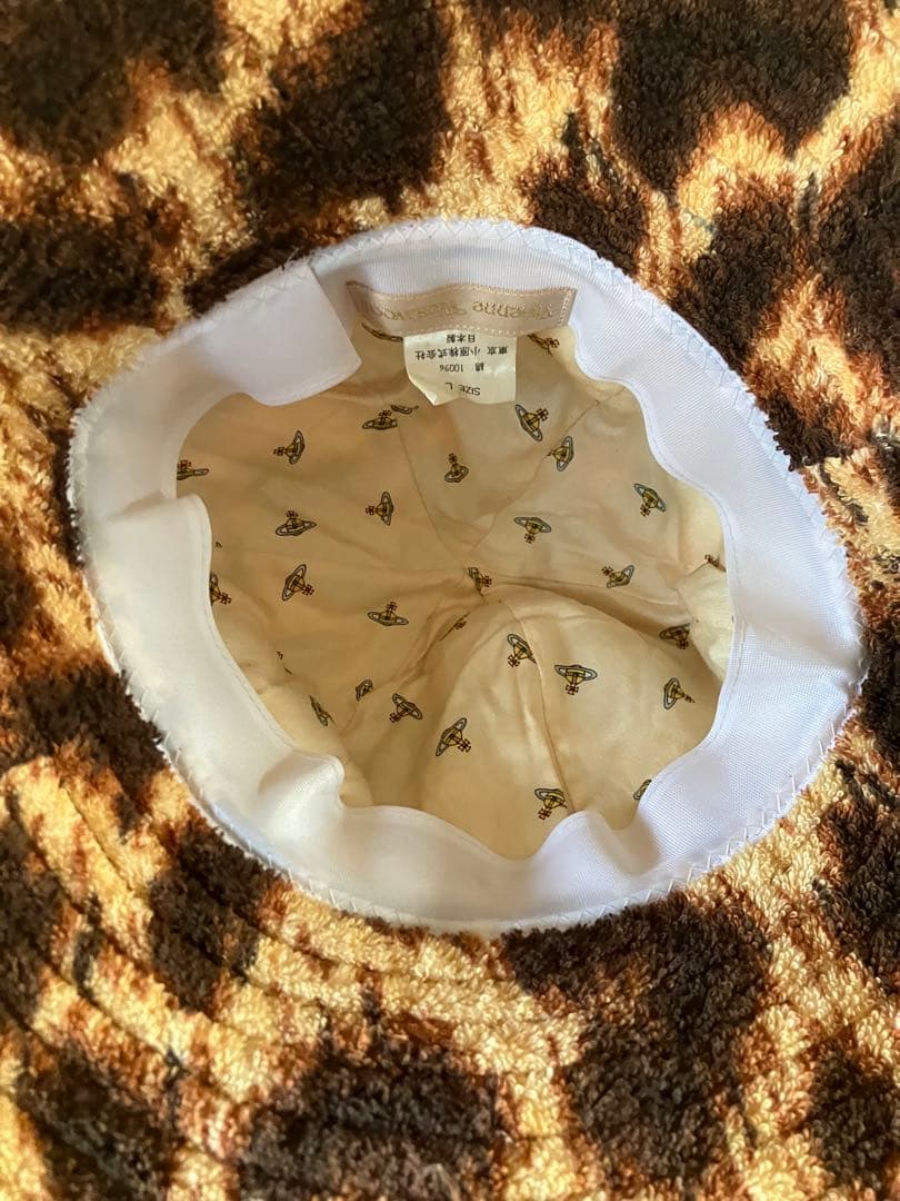 【ヴィヴィアンウエストウッド】レア　茶ヒョウ柄タオル地ハット廃盤