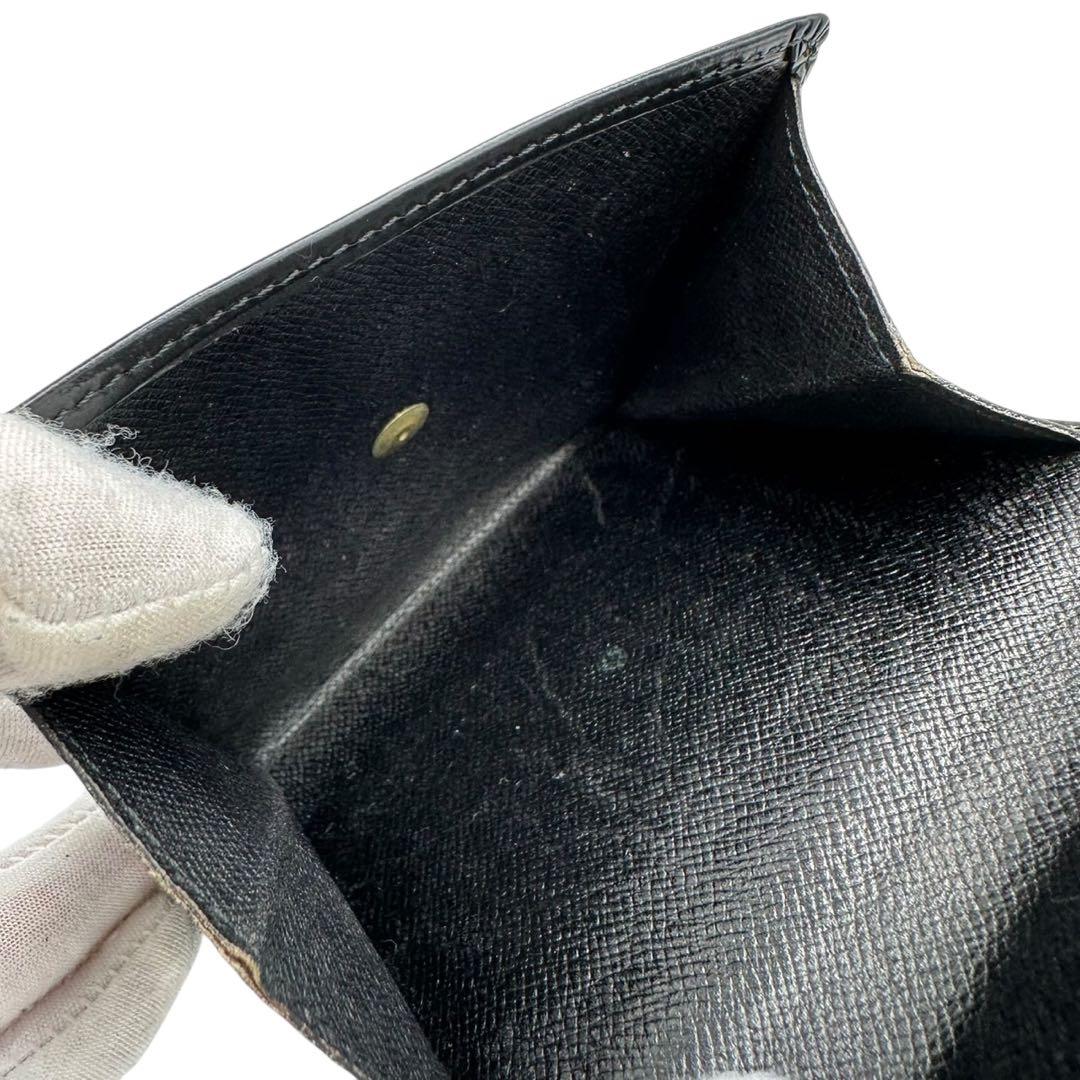 【美品】ルイヴィトン Wホック財布 コンパクト エピ ブラック 黒 3つ折り