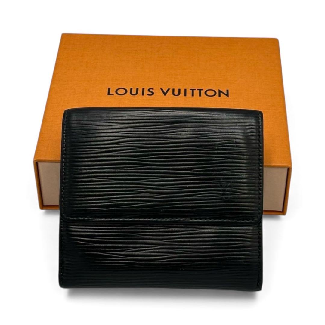 【美品】ルイヴィトン Wホック財布 コンパクト エピ ブラック 黒 3つ折り