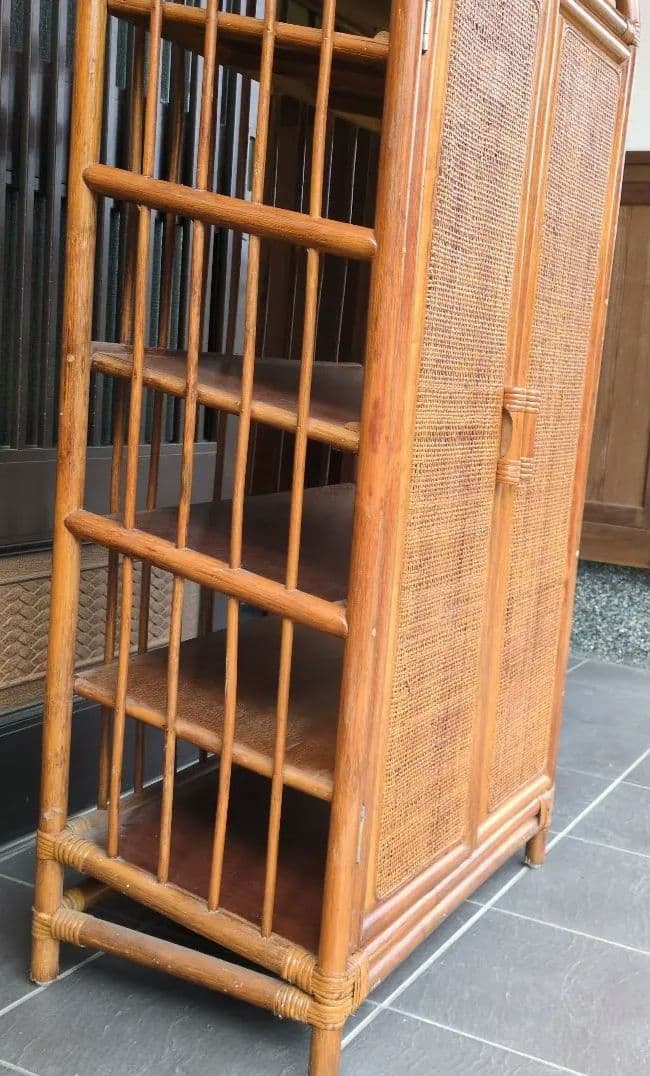 ラタン製シューラック ６段　収納