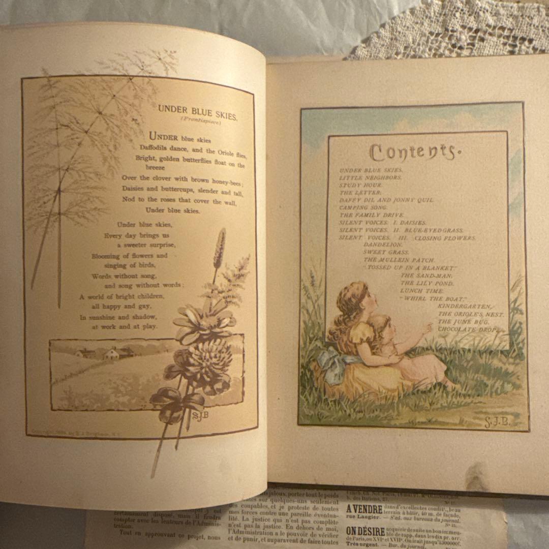 1894年アンティーク美しい挿絵ヴィクトリアン洋書　絵本ジャンクジャーナル古書