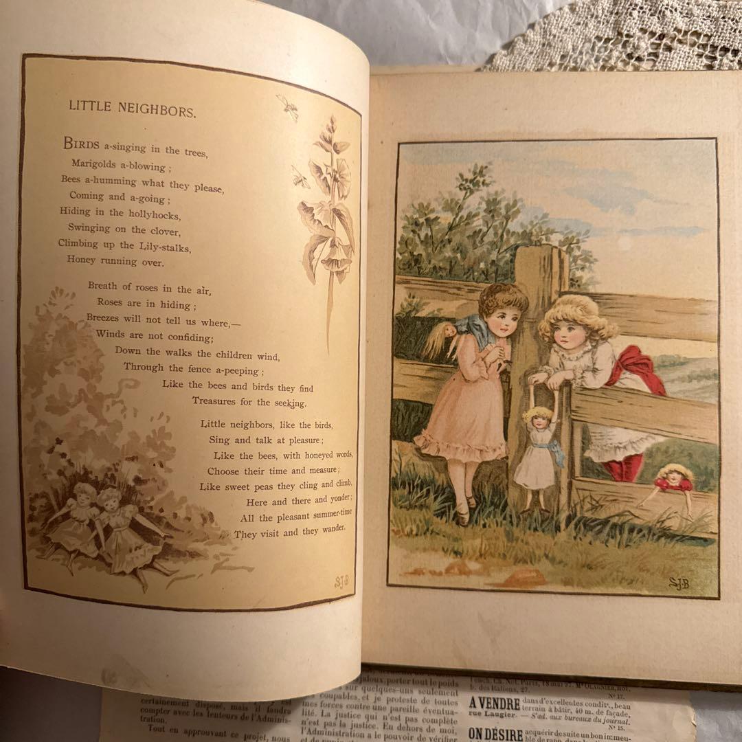 1894年アンティーク美しい挿絵ヴィクトリアン洋書　絵本ジャンクジャーナル古書