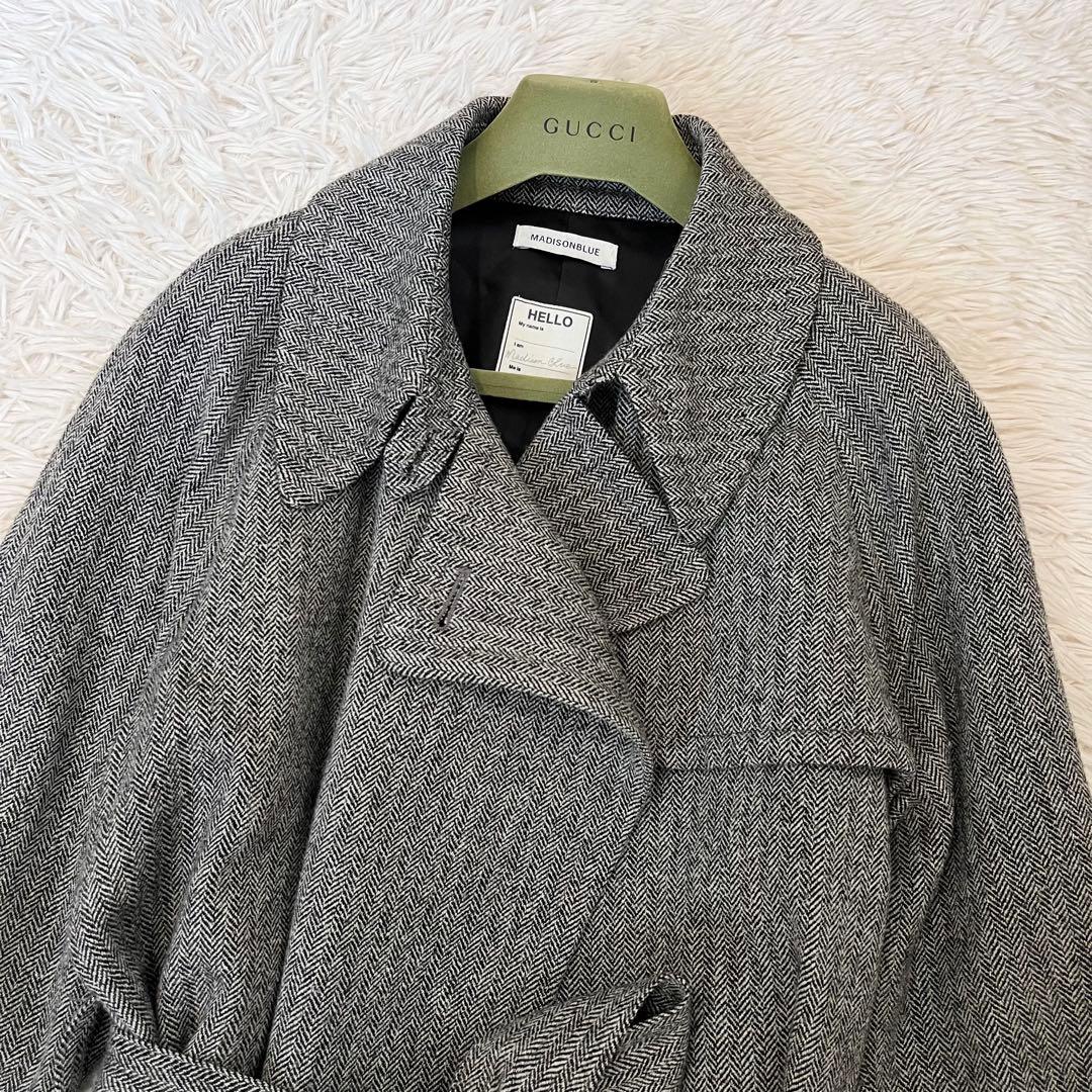 ✨美品✨マディソンブルー　ベルテッド　チェスターコート　ヘリンボーン　マキシ丈