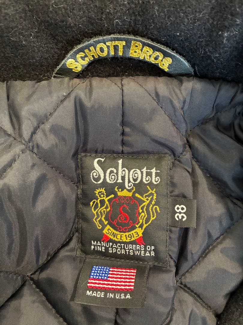 ジャケット・アウター Schott/US MELTON ZIP UP P-COAT