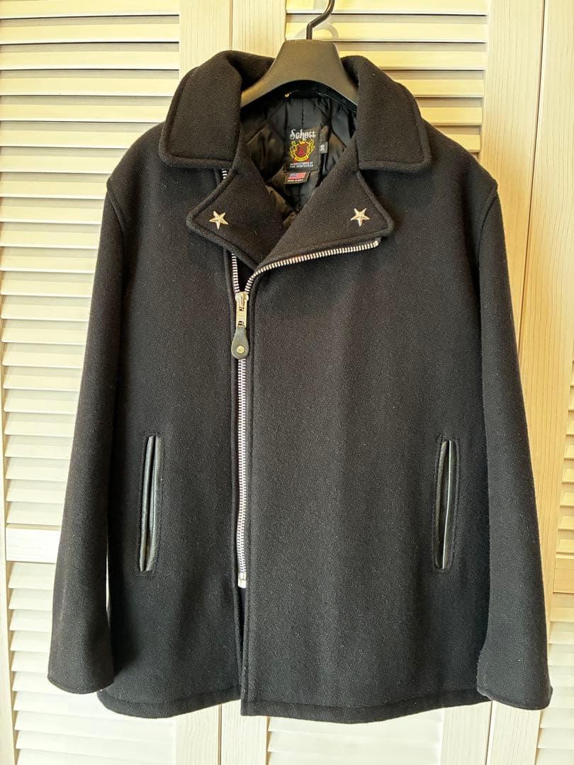 ジャケット・アウター Schott/US MELTON ZIP UP P-COAT