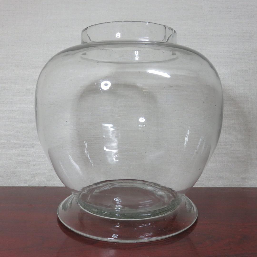 地球瓶 ガラス 蓋無 昭和レトロ 気泡 欠け ゆらゆら ガラスポット