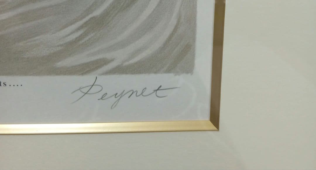 レイモン・ペイネ パリの2人 リトグラフ 直筆サイン　黄袋　箱入