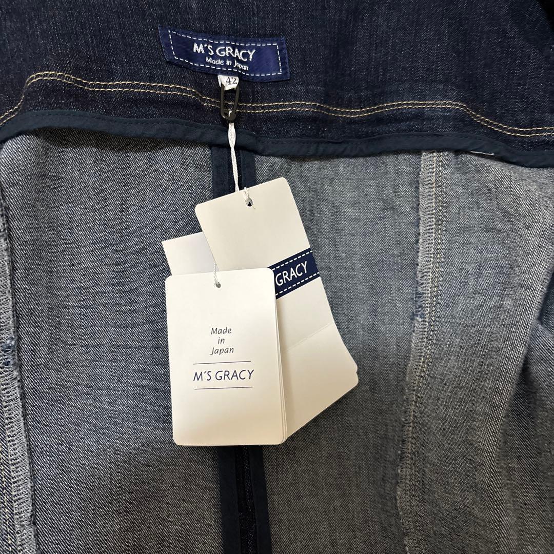 新品M'S GRACY フリンジデニム ジャケット 42 エムズグレィシィー