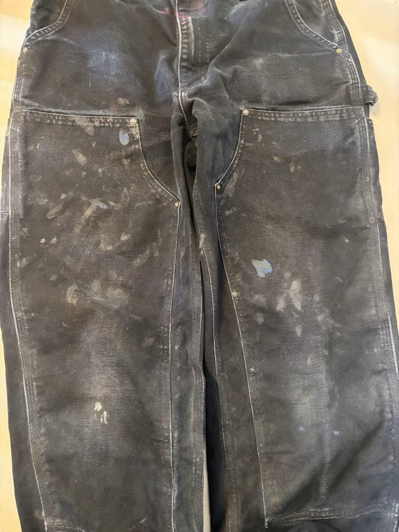 usa製 90s カーハート Carhartt ダブルニー ブラック！w34