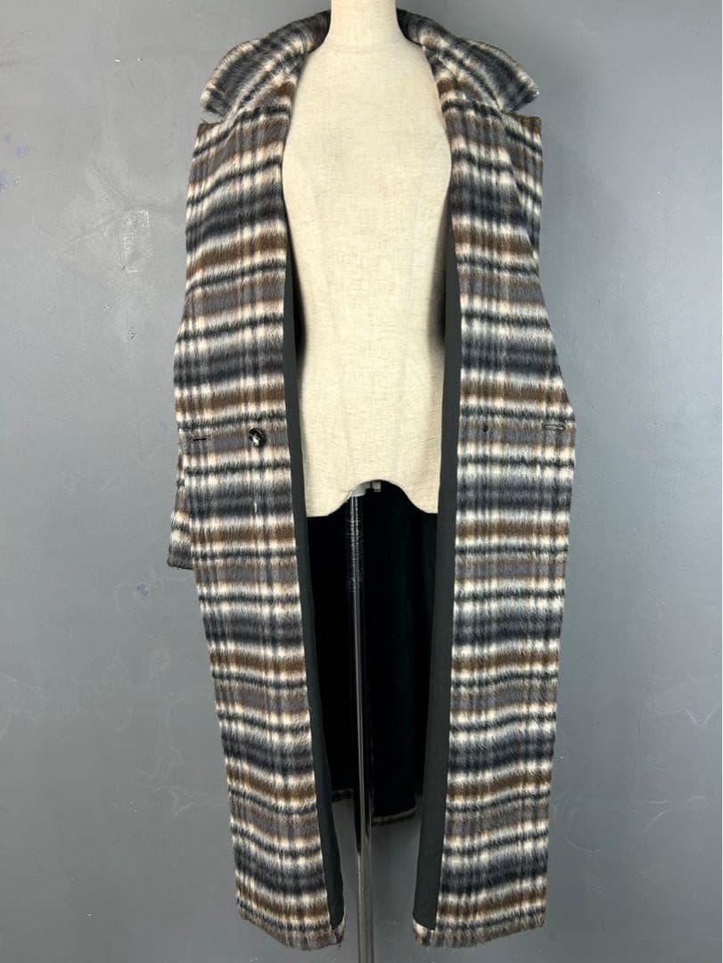 美品 1er Arrondissement チェスターコート アルパカ チェック