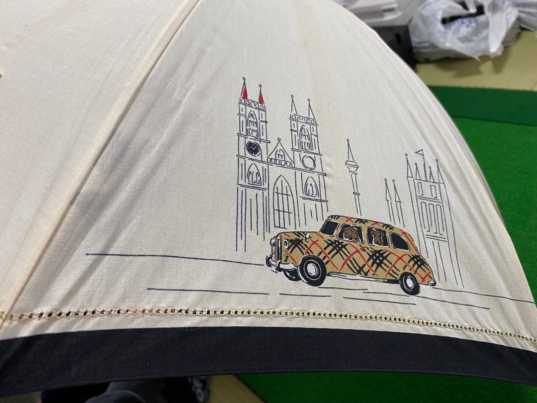 Burberry バーバリー　ノバチェック　日傘　犬とお散歩