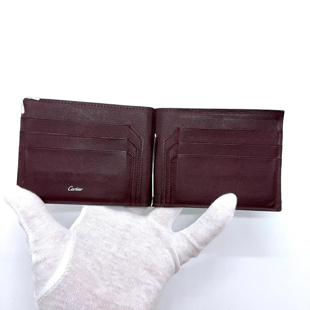 ◇カルティエ◇レザー/マストドゥカルティエ/マネークリップ/ブラック