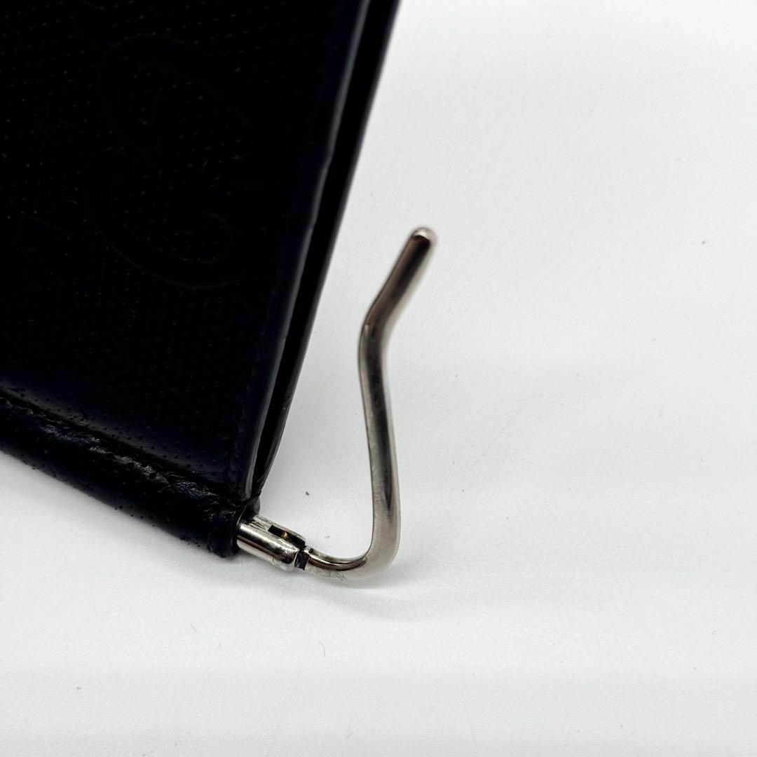 希少✨グッチ マネークリップ 札入れ GGエンボス デカロゴ ブラック 黒