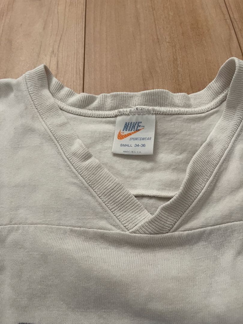 25日20時終了 ゴツナイキ　70s Vネック　フットボールTシャツ