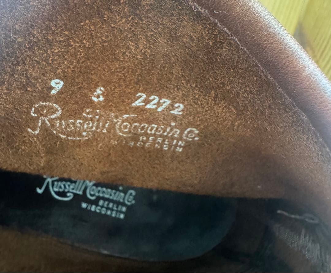 Russell Moccasin Co. ブラウン未使用　us9ラッセルモカシン