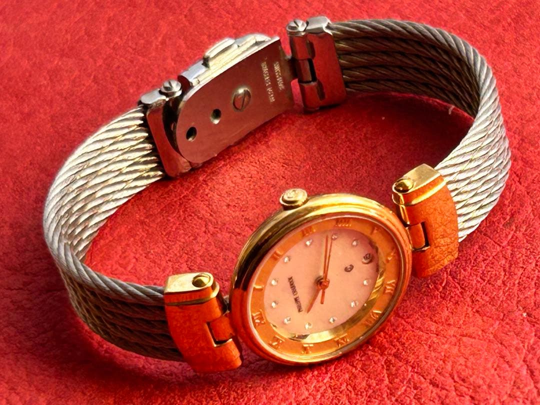 フィリップシャリオール ケルティック シェル12pダイヤ文字盤 電池交換済み