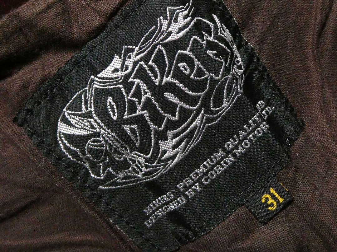 大人気カラー！レッドブラウン！Bikersブーツカットレザーパンツ本革31