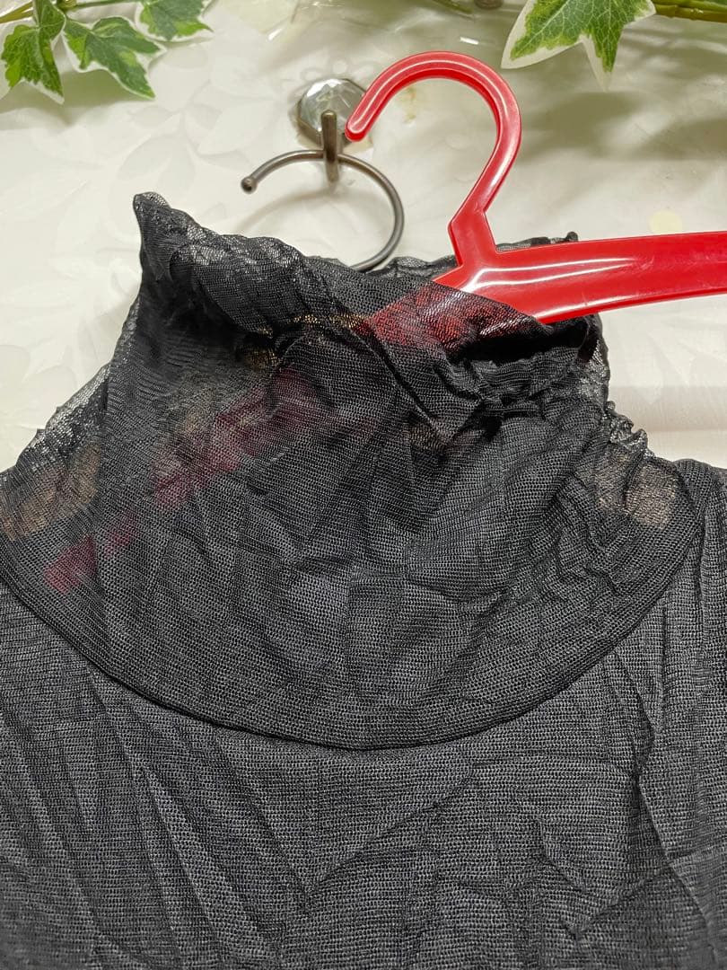 よっち195新品 裏起毛で暖か♪メッシュAラインチュニック(PU)(BL)