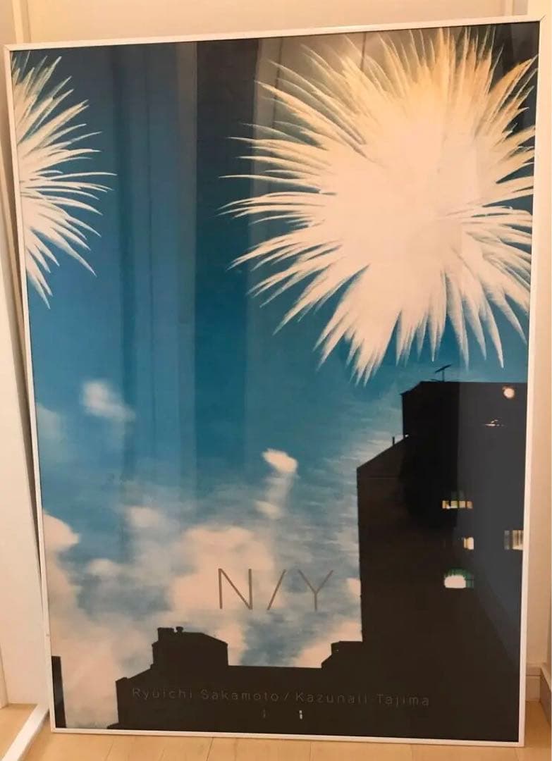 【美品】N/Y坂本龍一写真集　　特典ポスター特注額装　非売品