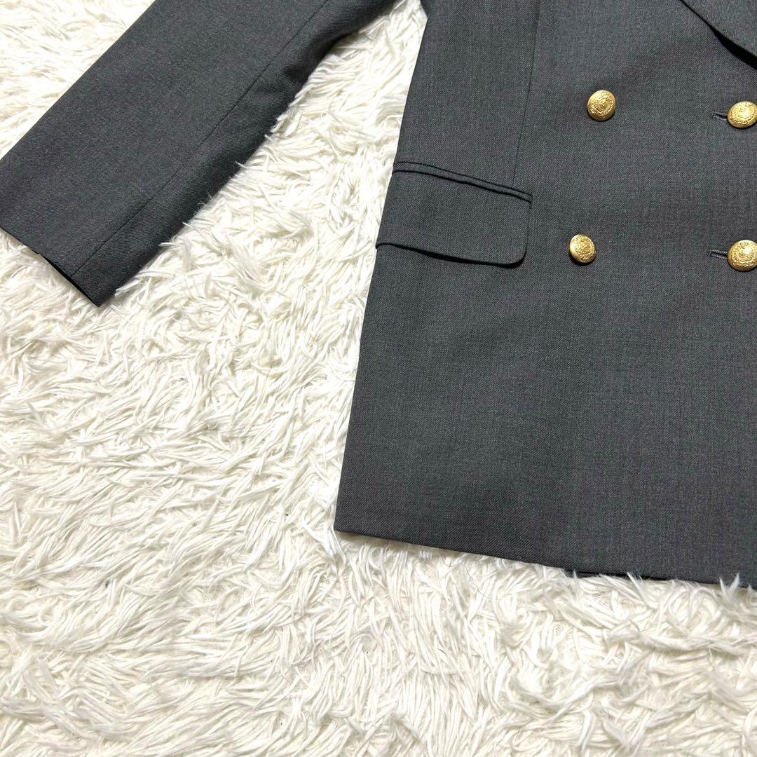 バーバリーズ　テーラードジャケット　40 グレー系　ダブル　金ボタン　カシミヤ混