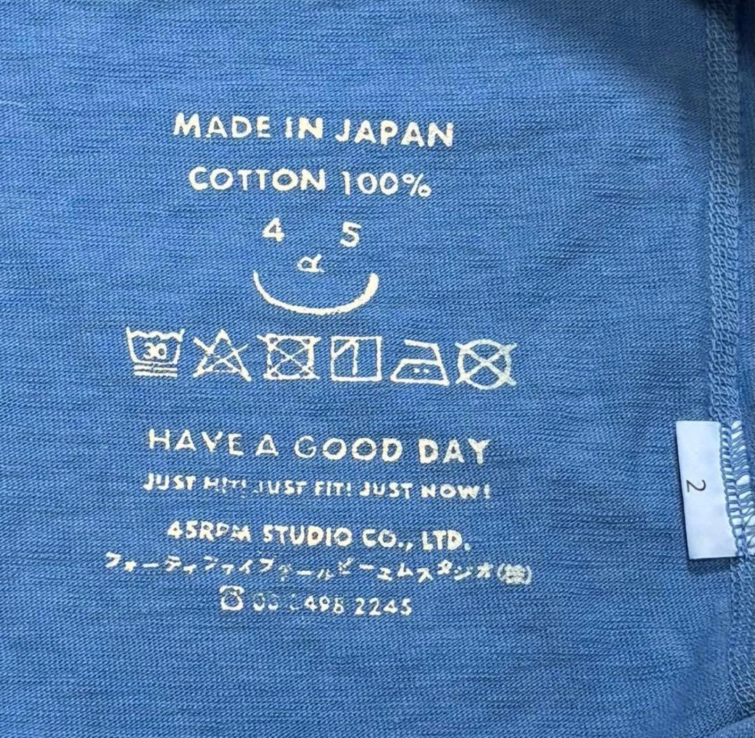 ✨美品✨45R 45rpm でこぼこ天竺の908アウター Tシャツ ロゴ刺繍