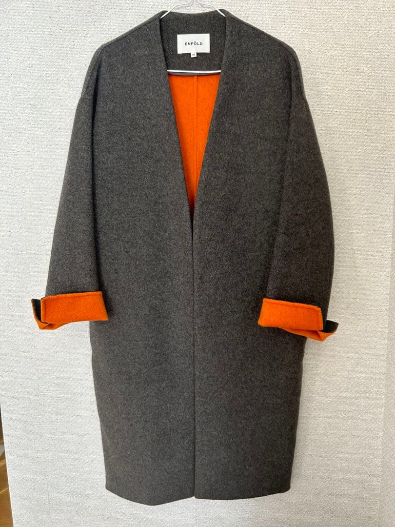 ❤️ENFOLDウールリバーノーカラーコート　　　❤️本日だけ