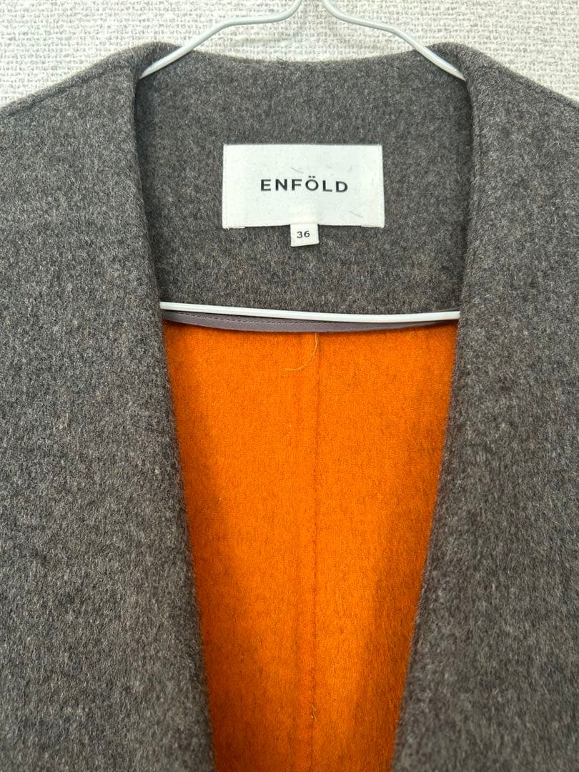 ❤️ENFOLDウールリバーノーカラーコート　　　❤️本日だけ