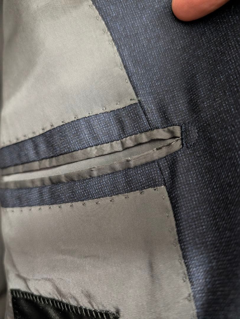 ロロピアーナ ネイビー　ウール　ビジネス スーツ