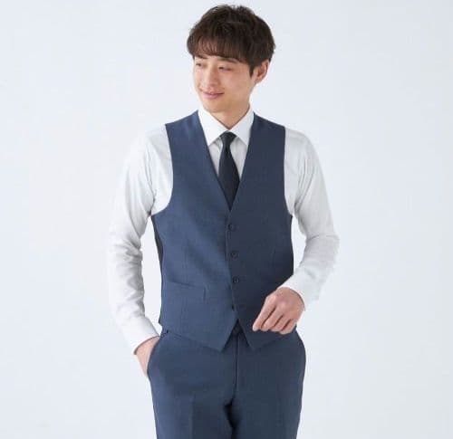 スーツセレクト　メンズスーツ　4Sスリーピースセットアップ　ネイビー