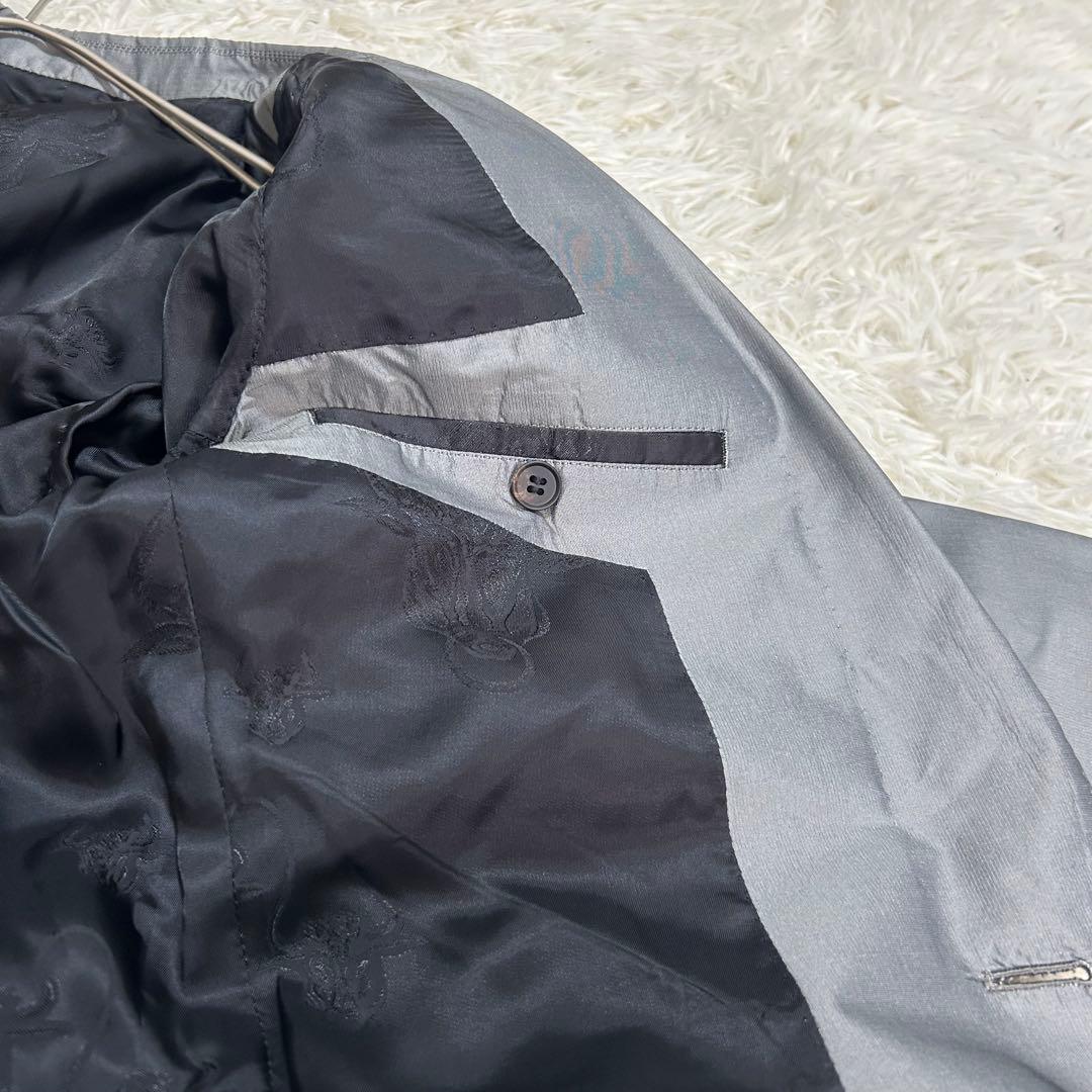 良品✨ジャンポールゴルチエ 光沢 シルバー メンズ上下スーツ セットアップ 46