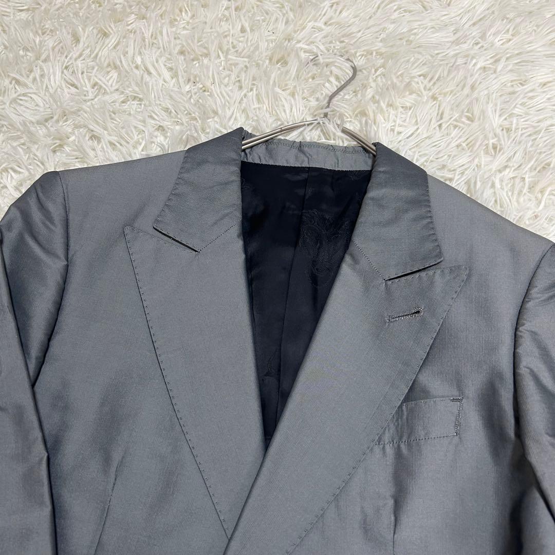 良品✨ジャンポールゴルチエ 光沢 シルバー メンズ上下スーツ セットアップ 46