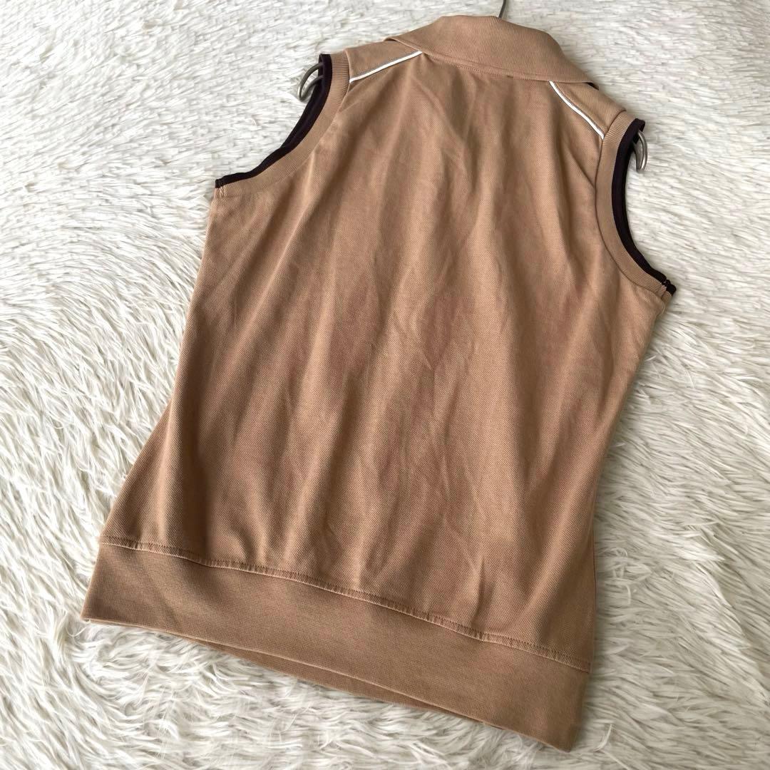CELINE 希少　トリオンフ　ノースリーブ　ポロシャツ キャメル　M