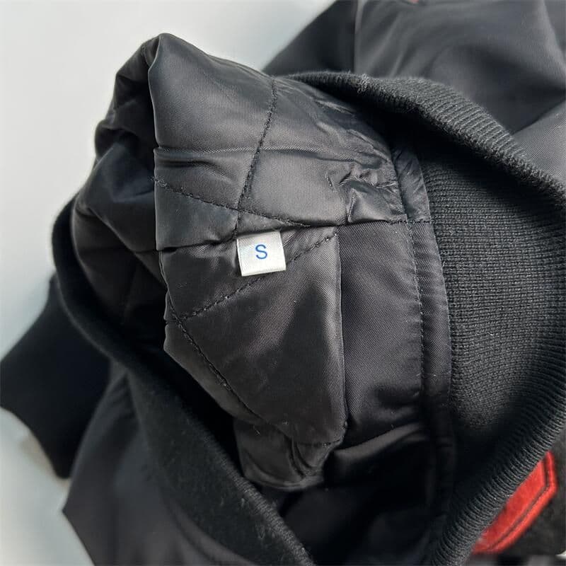 NBA シカゴ ブルズ ラビーン 刺繍ロゴ 袖PUレザー スタジャン XL