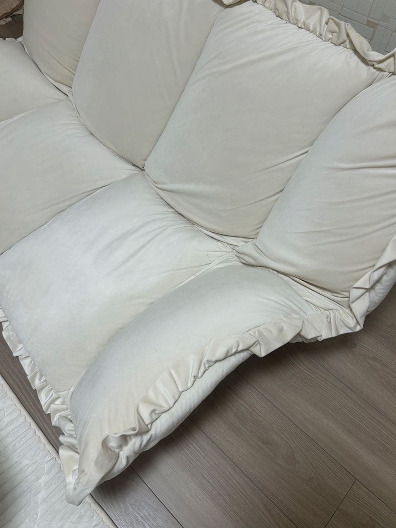 Francfranc カランフロアソファ　ホワイト　 W1120~1570