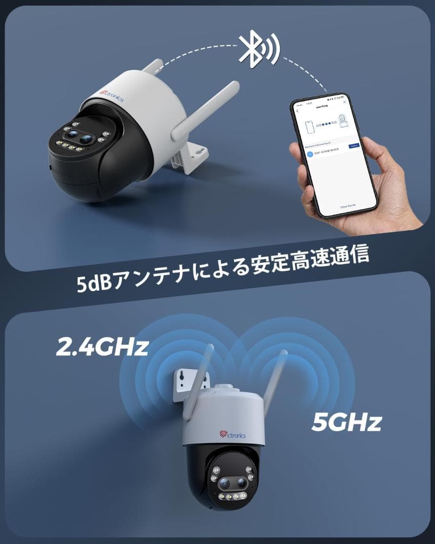 Ctronics 防犯カメラ 屋外 ワイヤレス5Gwifi 4K 10倍ズーム